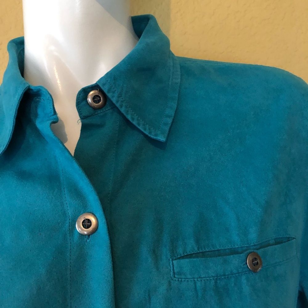 🍭Beautiful Blue Chico’s Design Polyester Top - Picture 4 of 8